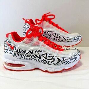 Nike Air Max 95 QS GS Shoes Cramoisi White Black Crimson AH3808 Youth Size 4.5